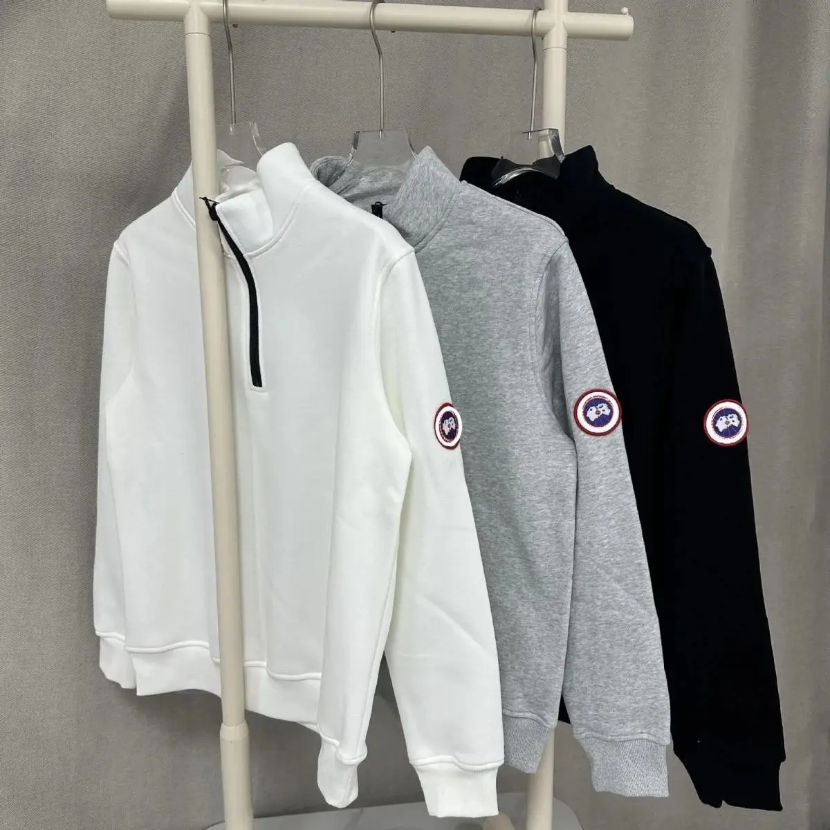 Canada Goose Half-Zip Sweatshirts [White]