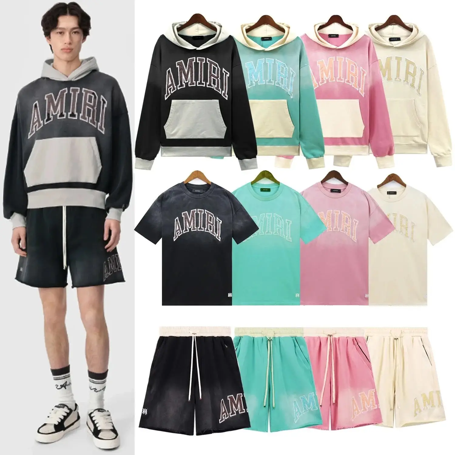 AMIRI Arch Logo Hoodie/T-Shirt/Shorts Set [12 styles]